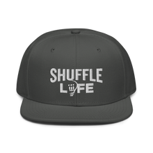 Load image into Gallery viewer, Shuffle Liiife Snapback Hat (with Grey Undervisor)
